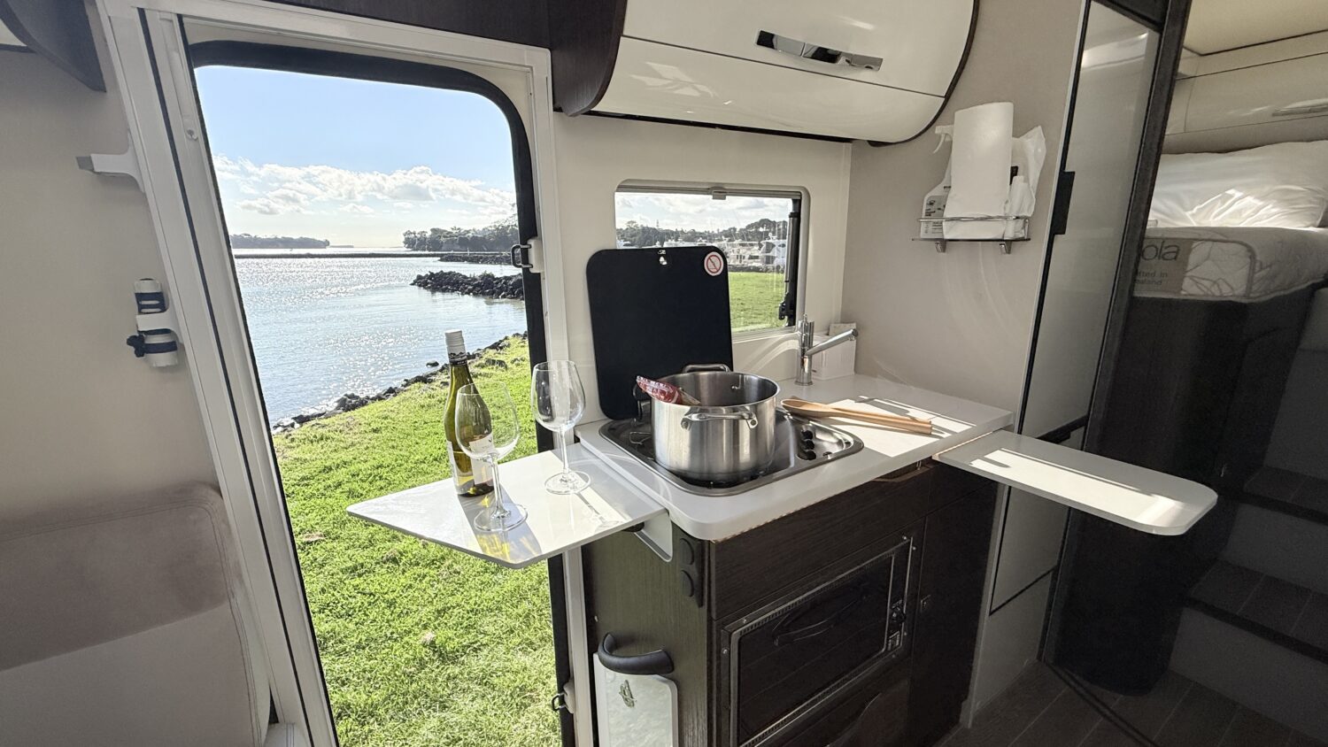 Kimmy - 4 Berth Campervan rental in New Zealand with bike rack, awning and twin beds