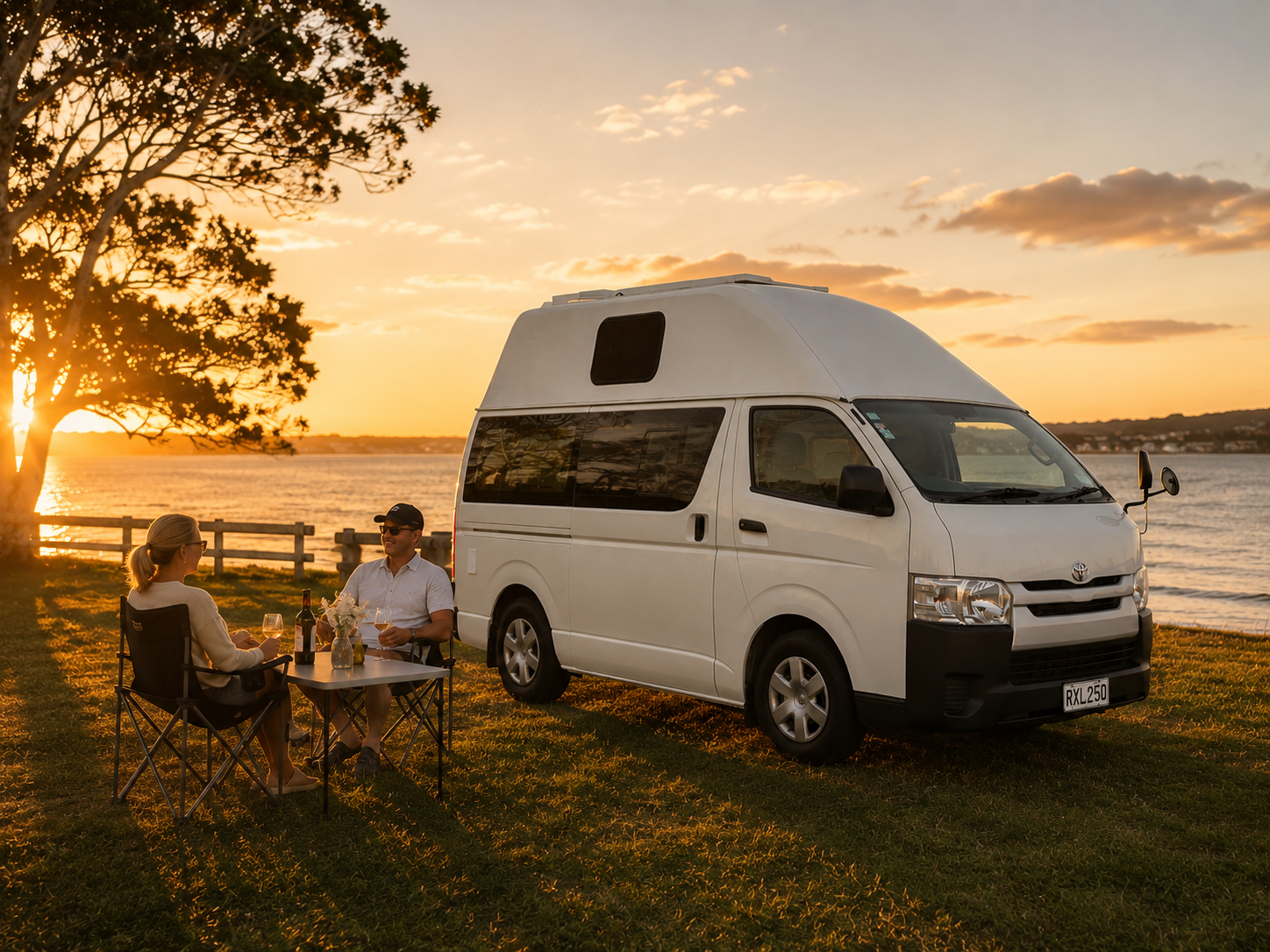 Olly 2 Berth Toyota Hiace Hitop Budget Campervan for rent from Nomado Auckland & Christchurch Location